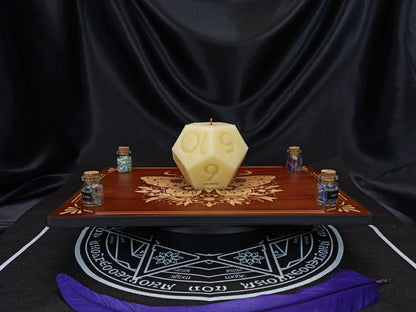 D12 ritual dice candle, angled view