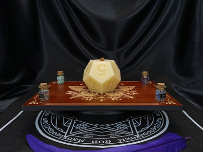 D12 ritual dice candle, front view