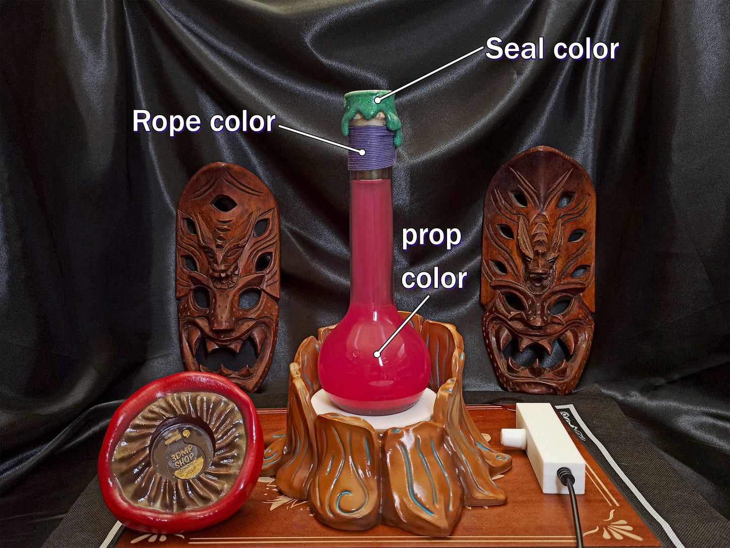 Mystical mushroom prop color chart for seal, rope, and prop color options