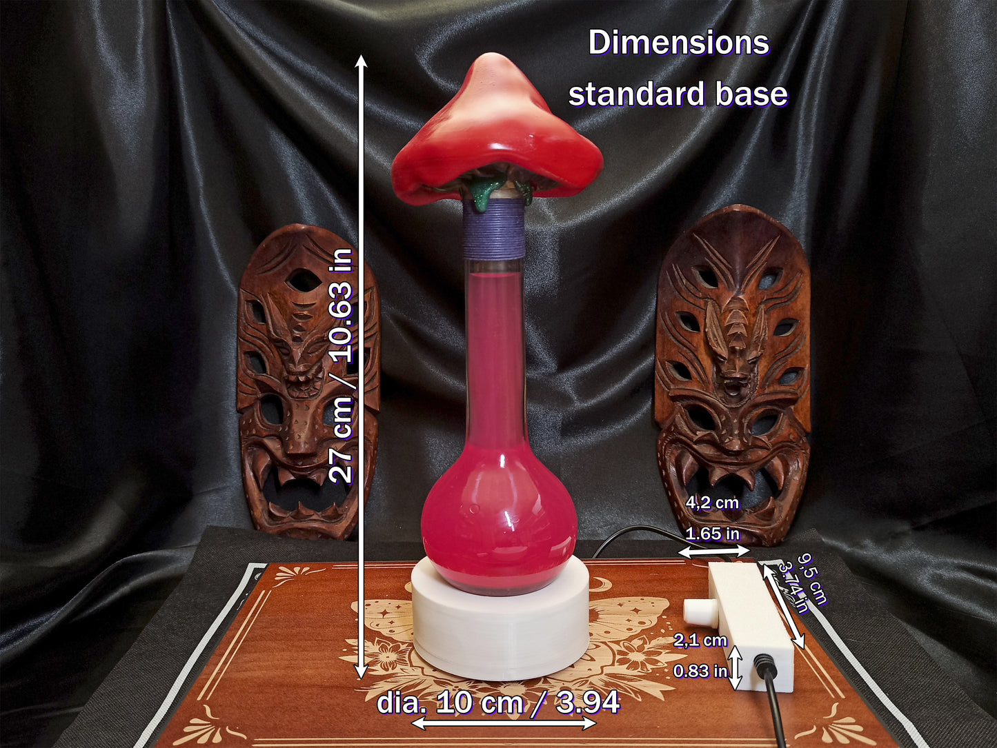 Mystical mushroom prop dimensions, standard base