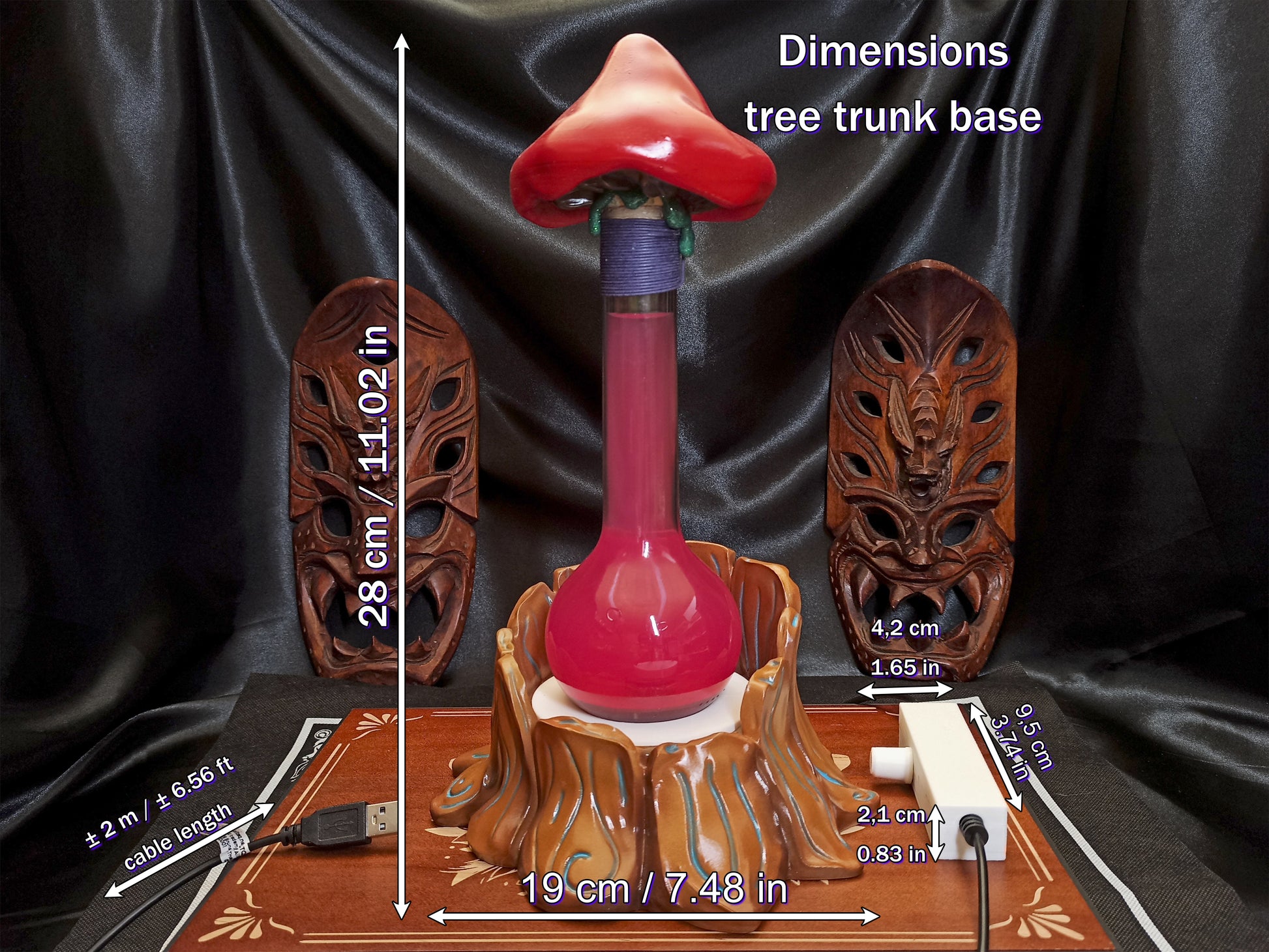 Mystical mushroom prop dimensions, tree trunk base