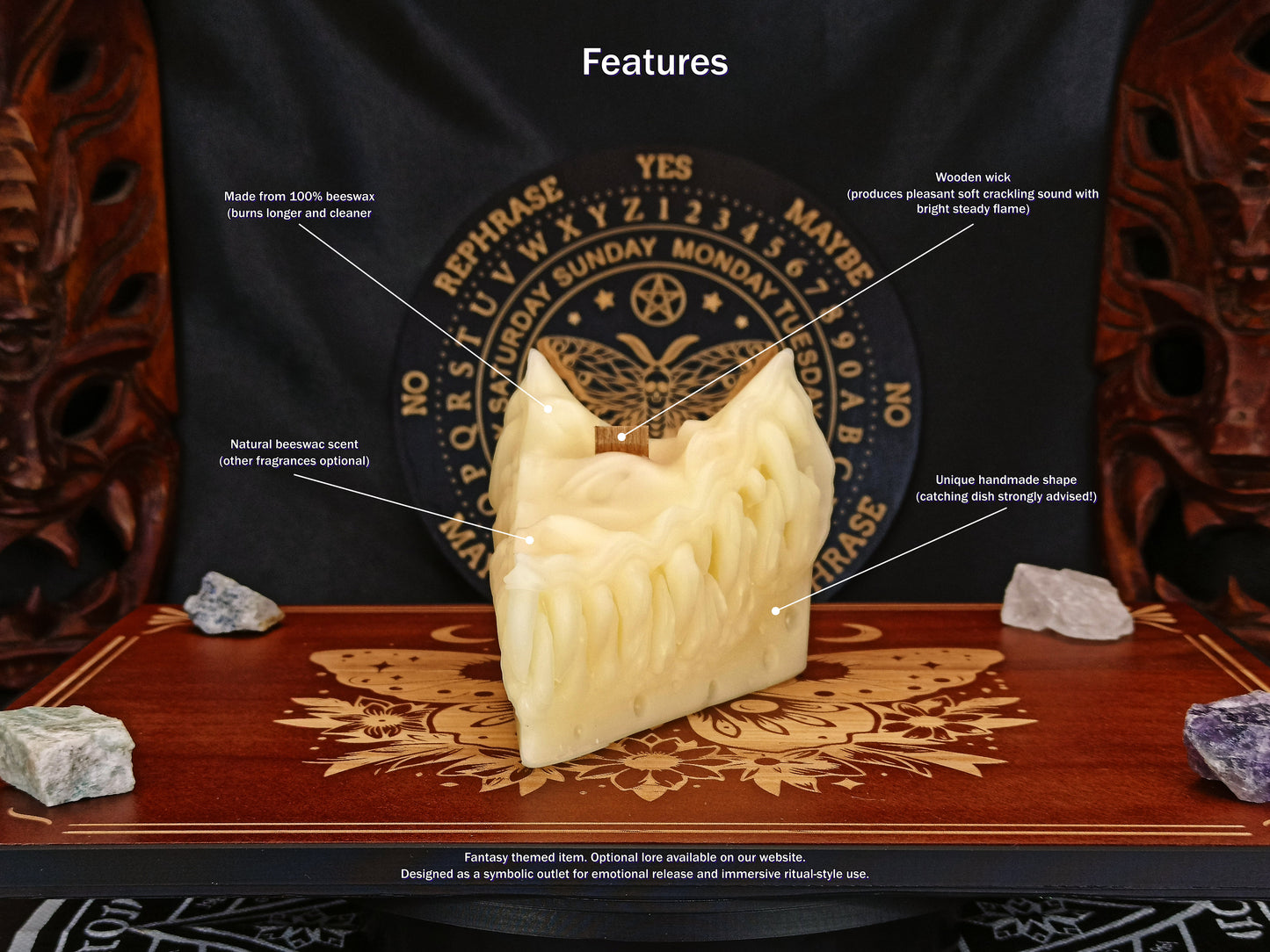 Close-up of Cheese Mimic candle showing sculpted texture