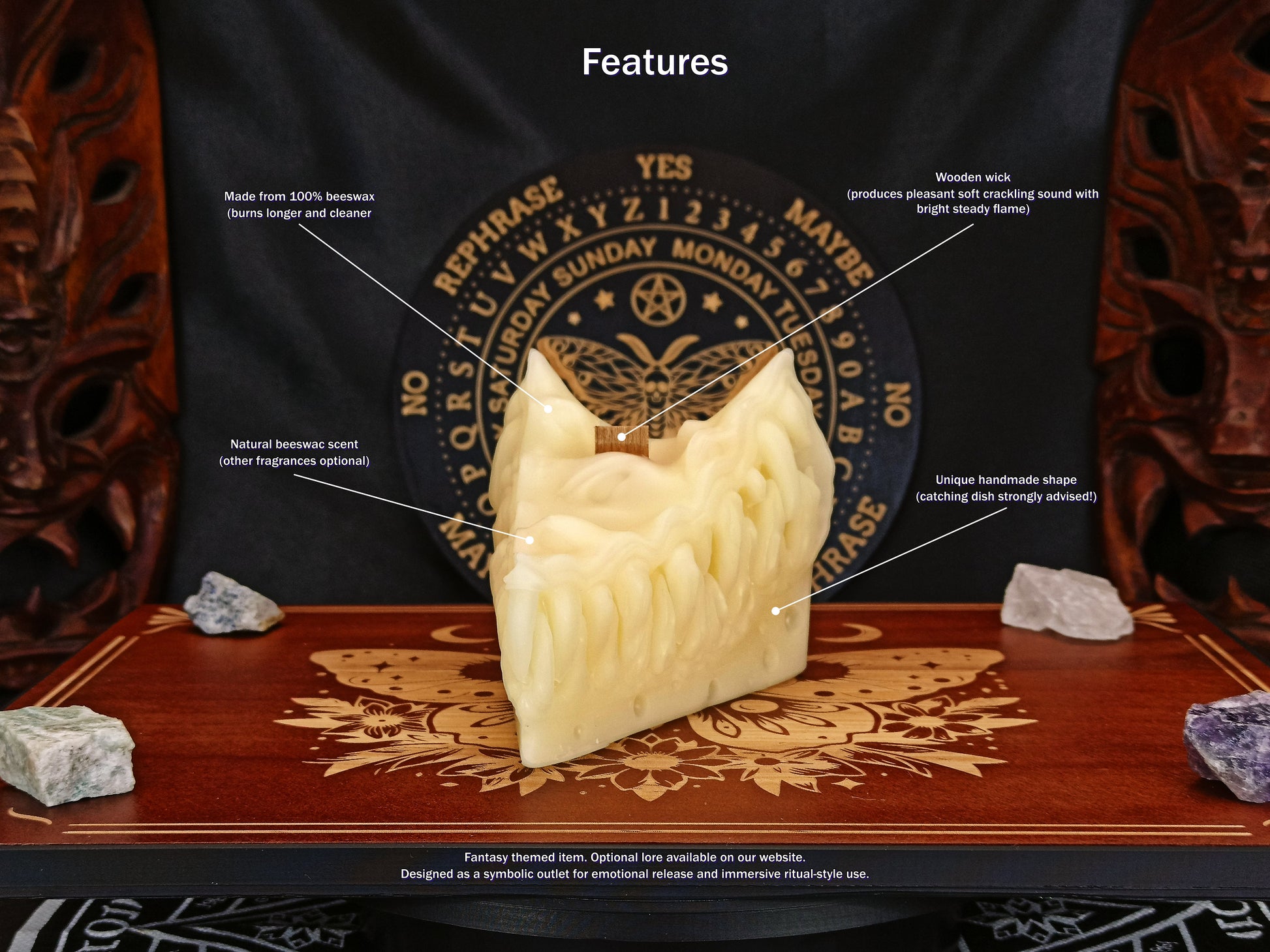 Close-up of Cheese Mimic candle showing sculpted texture