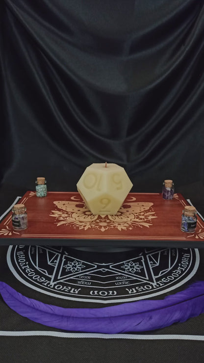 D20 & D12 Ritual Dice Candles – Handmade Beeswax DnD Gift